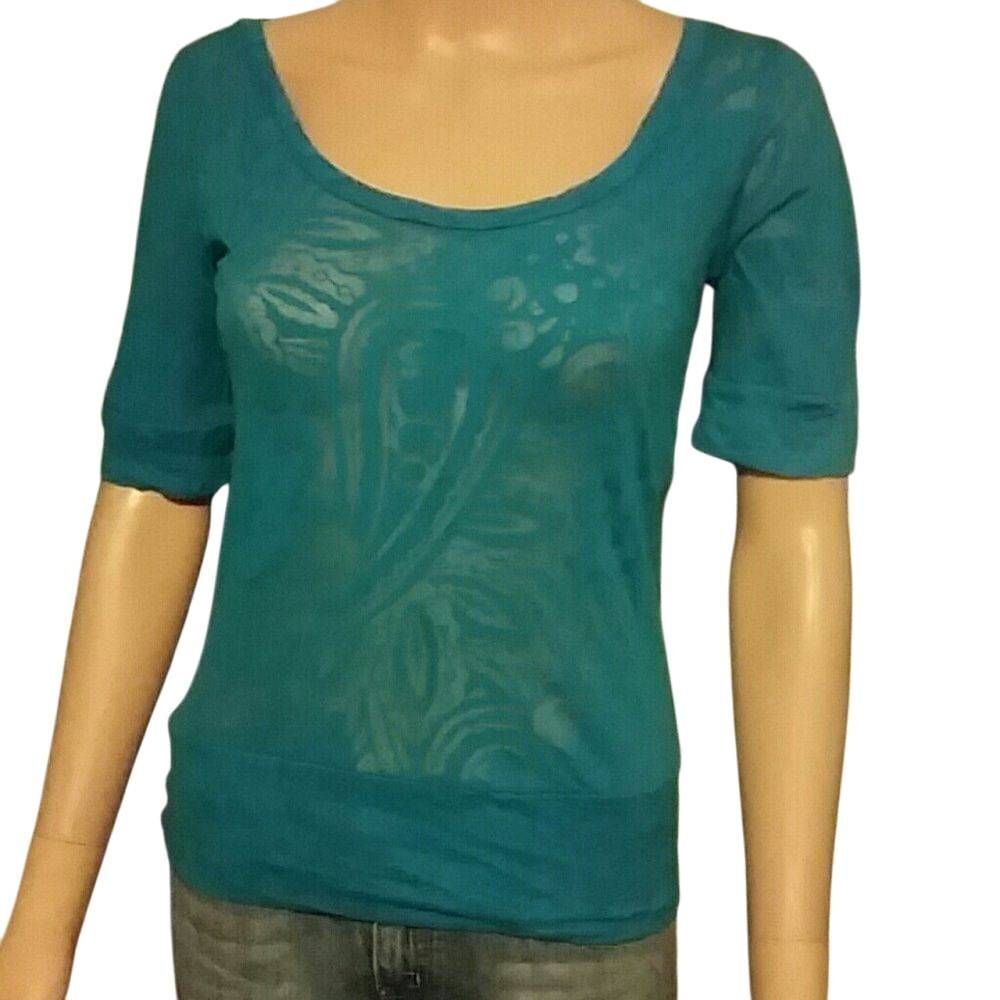 Rue 21 turquoise sheer top M